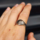 Size Y, T - Stainless Steel Celtic Trinity Knot Signet Ring