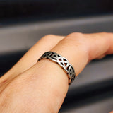 Size Y, T 1/2 - Stainless Steel Celtic Knot Band Ring (1A1B1)