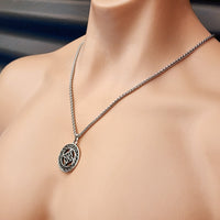 Solid Stainless Steel Round Celtic Knot Pendant & Chain Necklace