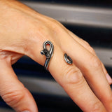 Size Y, T - Solid Stainless Steel Gothic Snake Wrap Ring
