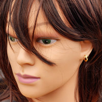 Solid 925 Sterling Silver Gold Cross Hoop Earrings