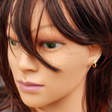 Solid 925 Sterling Silver Gold Cross Hoop Earrings