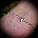 Solid 925 Sterling Silver 4.3mm Heart Chain Bracelet