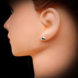 Childrens 925 Sterling Silver Skull Stud Earrings
