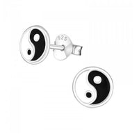 925 Sterling Silver Yin Yang Stud Earrings