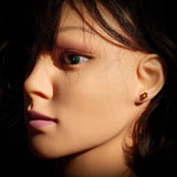 Natural Citrine & 925 Sterling Silver Oval Stud Earrings