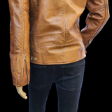 The Camel - Mens REAL Genuine Leather Jacket - Tan Classic Cut