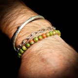 6mm Natural Unakite Bead Bracelet