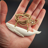 Humpback Whale Bone Carving Pendant Necklace