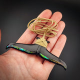 Whale Tail Black Bone Carving Pendant Necklace