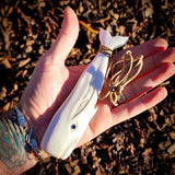 XXL Whale Bone Carving Pendant Necklace - NZ Maori Inspired