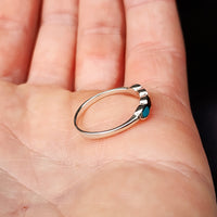 Solid 925 Sterling Silver & Mixed Gemstone 3.2mm Band Ring