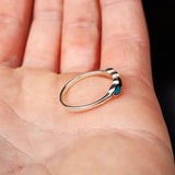 Solid 925 Sterling Silver & Mixed Gemstone 3.2mm Band Ring