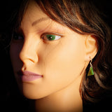 NZ Greenstone Pounamu Hanging Hook Earrings (N609)