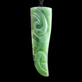 Natural Jade Koru Niho Pendant Necklace (N2198)