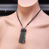 NZ Greenstone Pounamu Toki Pendant Necklace (N393)