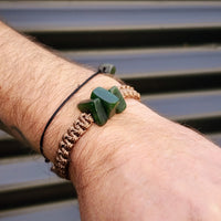 New Zealand Greenstone One Off Macrame Bracelet (1A3-740)