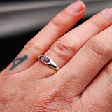 Solid 925 Sterling Silver & Natural Amethyst Signet Ring
