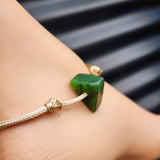 NZ Greenstone Pounamu One Off Macrame Anklet (1A3-727)