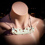XL Double Manaia Bone Carving Pendant Necklace