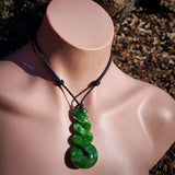 Natural Jade Triple Pikorua Twist Pendant Necklace (N1200)