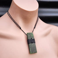 NZ Greenstone Pounamu Toki Pendant Necklace (N375)