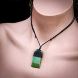Genuine Arizona Turquoise Toki Pendant Necklace (N1163)