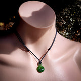 Nephrite Jade / Greenstone Small Twist Pendant Necklace (N502)