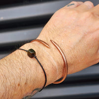 Textured Spiked Copper Cuff Bracelet