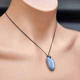 Natural Kyanite Oval Pendant Necklace (1BBB239)