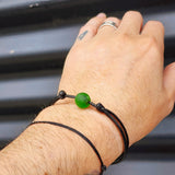 Rustic Recycled Green Sea Glass One Off Bracelet (1A3-706)