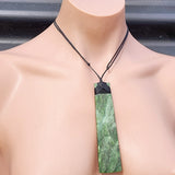 XL NZ Greenstone Pounamu Toki Pendant Necklace (N458)