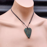 NZ Greenstone Pounamu Heart Pendant Necklace (N434)