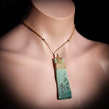 NZ Greenstone Pounamu Toki Pendant Necklace (N763)