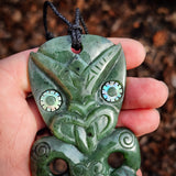 Natural Jade Hei Tiki Pendant Necklace (N1066)