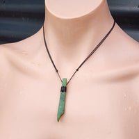 NZ Greenstone Pounamu Toki Pendant Necklace (N156)