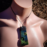 Natural Jade Double Koru Toki Pendant Necklace (N1206)
