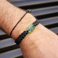 New Zealand Greenstone One Off Macrame Bracelet (1A3-742)