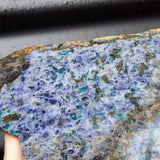 1.75kg Natural Iolite with Green Tourmaline Carving Slice (R14B476)