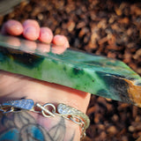 757g Raw Nephrite Jade Carving Slice (R14B704)