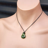 Natural Greenstone Small Twist Pendant Necklace