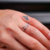 Solid 925 Sterling Silver Double Infinity Ring