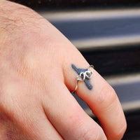 (O) Solid 925 Sterling Silver Double Heart Ring