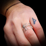 Solid 925 Sterling Silver Plant Leaf Band Ring