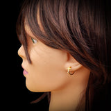 Solid 925 Sterling Silver Gold Cross Hoop Earrings