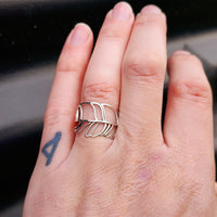 Solid 925 Sterling Silver Plant Leaf Band Ring