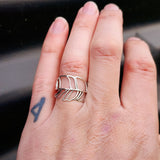 Solid 925 Sterling Silver Plant Leaf Band Ring