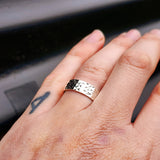 (R) Solid 925 Sterling Silver 7mm Diamond Cut Band Ring
