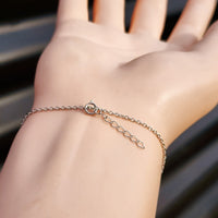 Solid 925 Sterling Silver & Created Opal 6mm Round Chain Bracelet