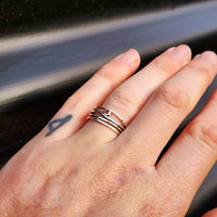 Solid 925 Sterling Silver & Natural Garnet Irregular Cage Ring